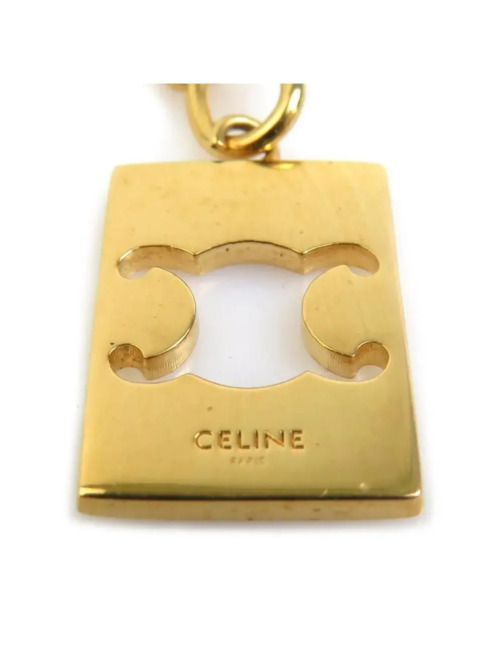 Auth Celine Triomphe Necklace Gold #303001C32B
